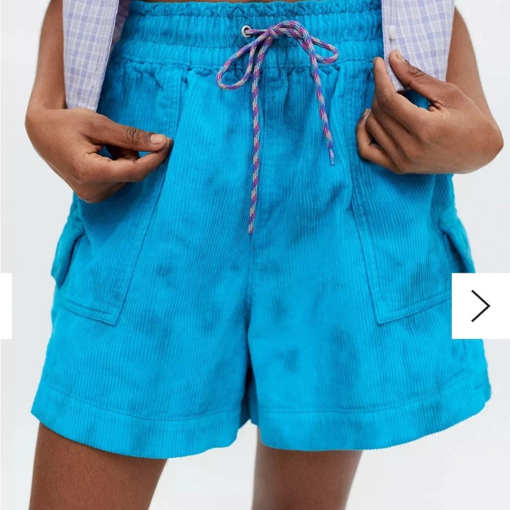 BDG Turquoise Blue Corduroy Cargo Shorts